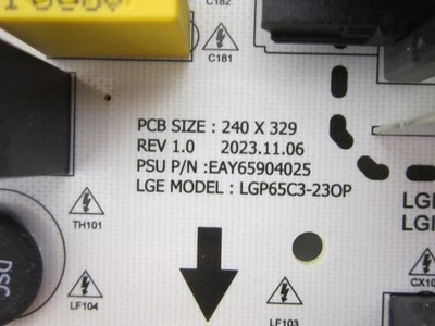 Genuine New LG TV Power Supply Assembly PCB – Part No. EAY65904025 For Model No. OLED65C4 - Image 2
