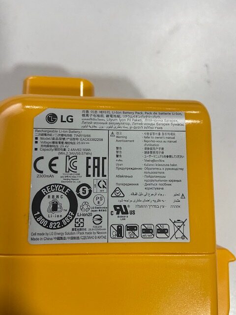 Genuine LG Battery For All Cord Zero A9 Cordless Vacuums EAC63382202, EAC63382208, EAC63382216 - Image 2
